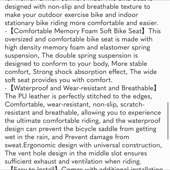 Oversized Bike Seat for Peloton Bike & Bike+, Replacement Bike Saddle - Picture 7 of 7